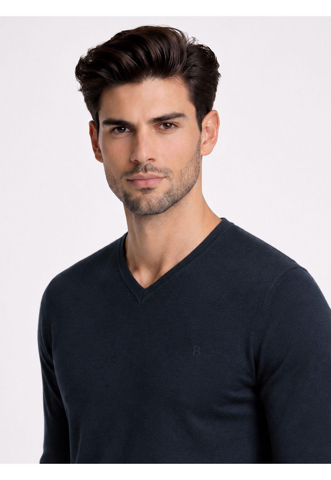 Sweater Cuello V Regular Fit Azul Marino Piero Butti PBDVI20NB-2