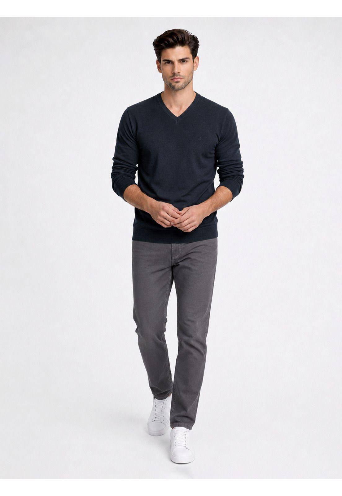 Sweater Cuello V Regular Fit Azul Marino Piero Butti PBDVI20NB-3