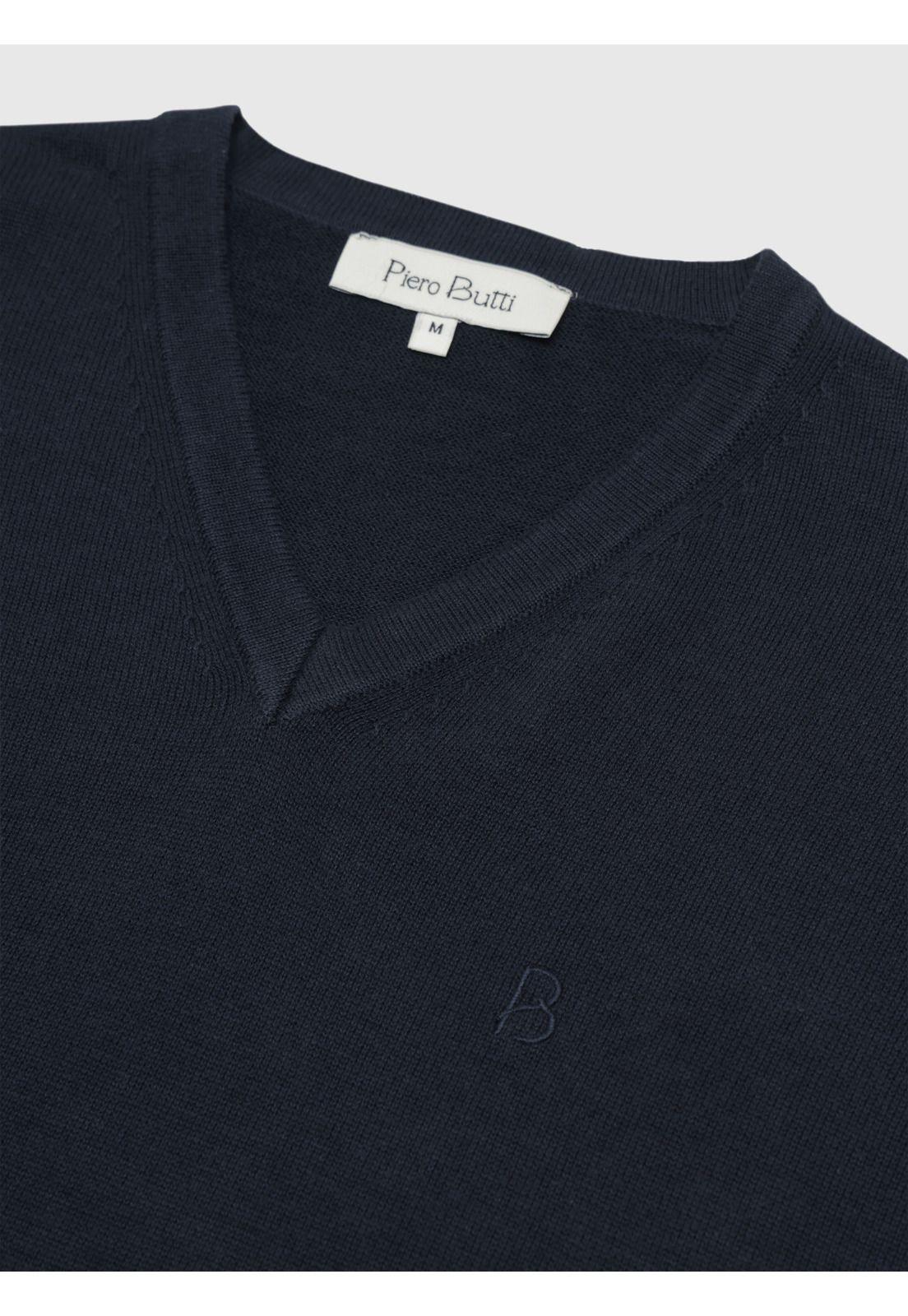 Sweater Cuello V Regular Fit Azul Marino Piero Butti PBDVI20NB-4