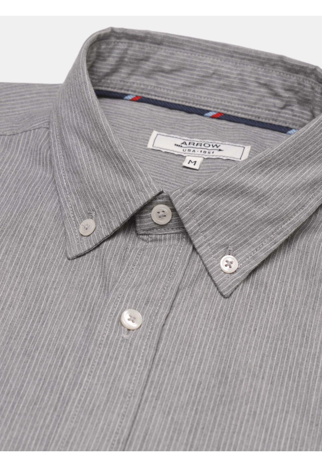 Camisa A Rayas Regular Fit Gris Arrow CM34031GR-4