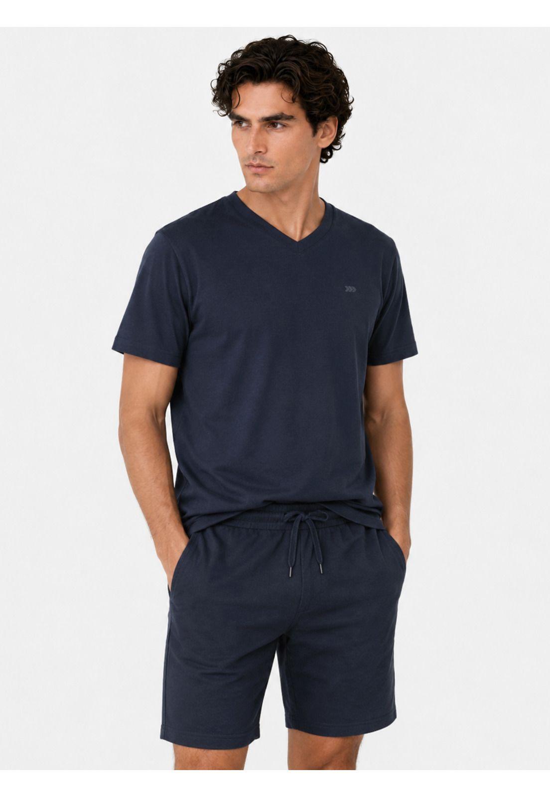 Pijama Corto Cuello V Regular Fit Azul Arrow P1V3401AZ-0