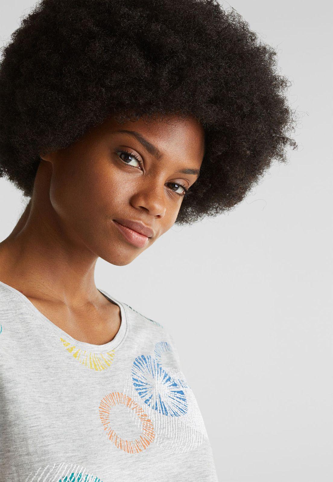 Polera jaspeada estampada-6
