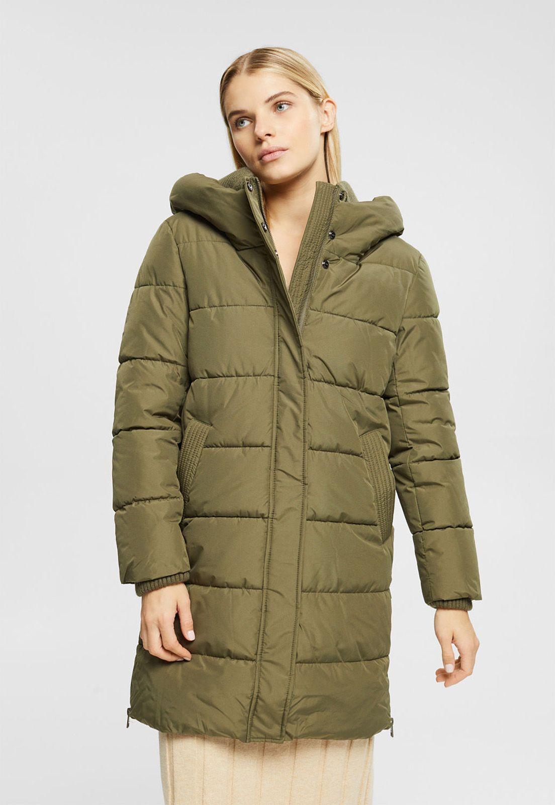 Parka Acolchada Mujer Esprit Verde oscuro-0