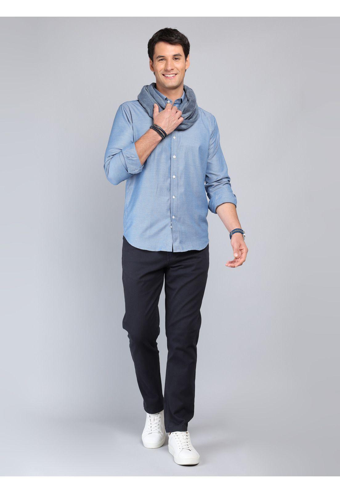 Camisa Fantasía Regular Fit Azul Arrow CM33064AZ-3