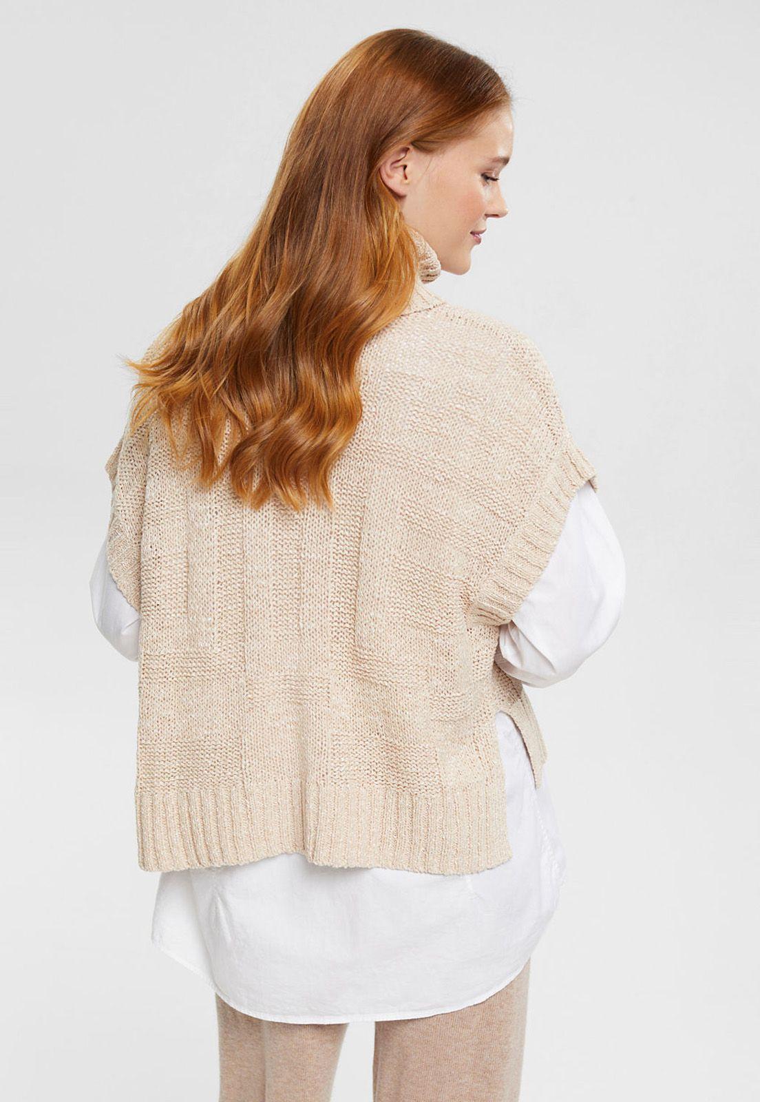 Sweater Sin Mangas Punto Grueso Mujer Esprit-1