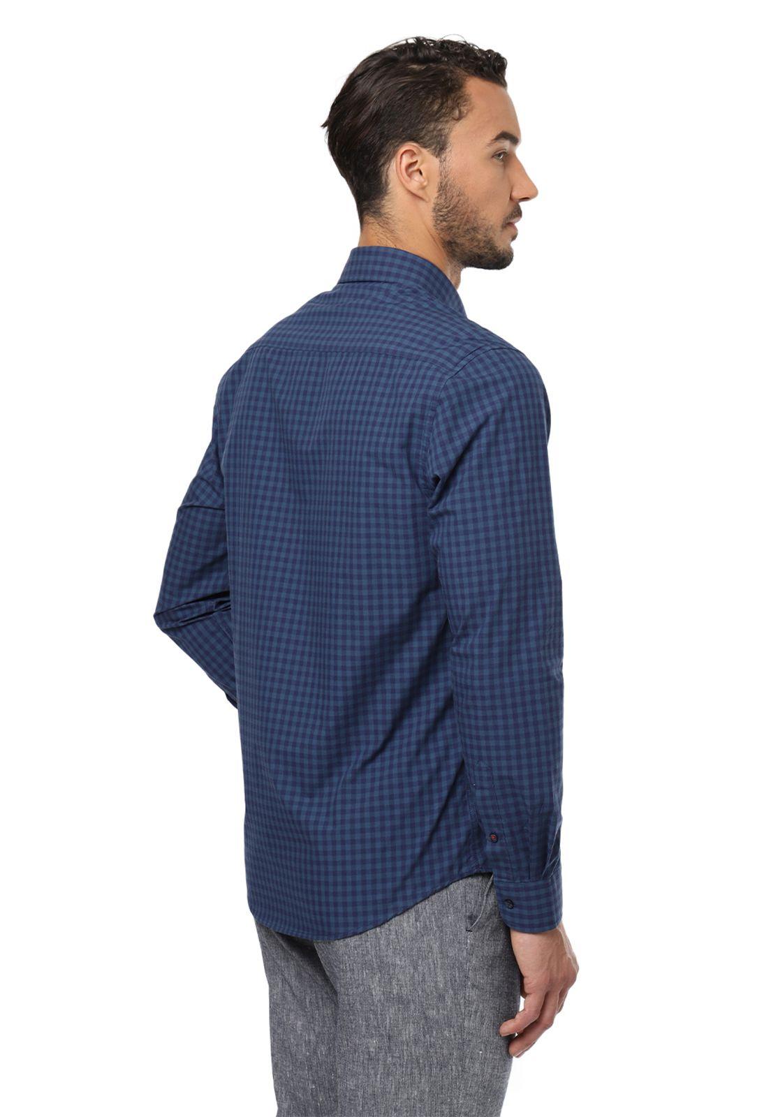 Camisa Casual Azul Marino-1