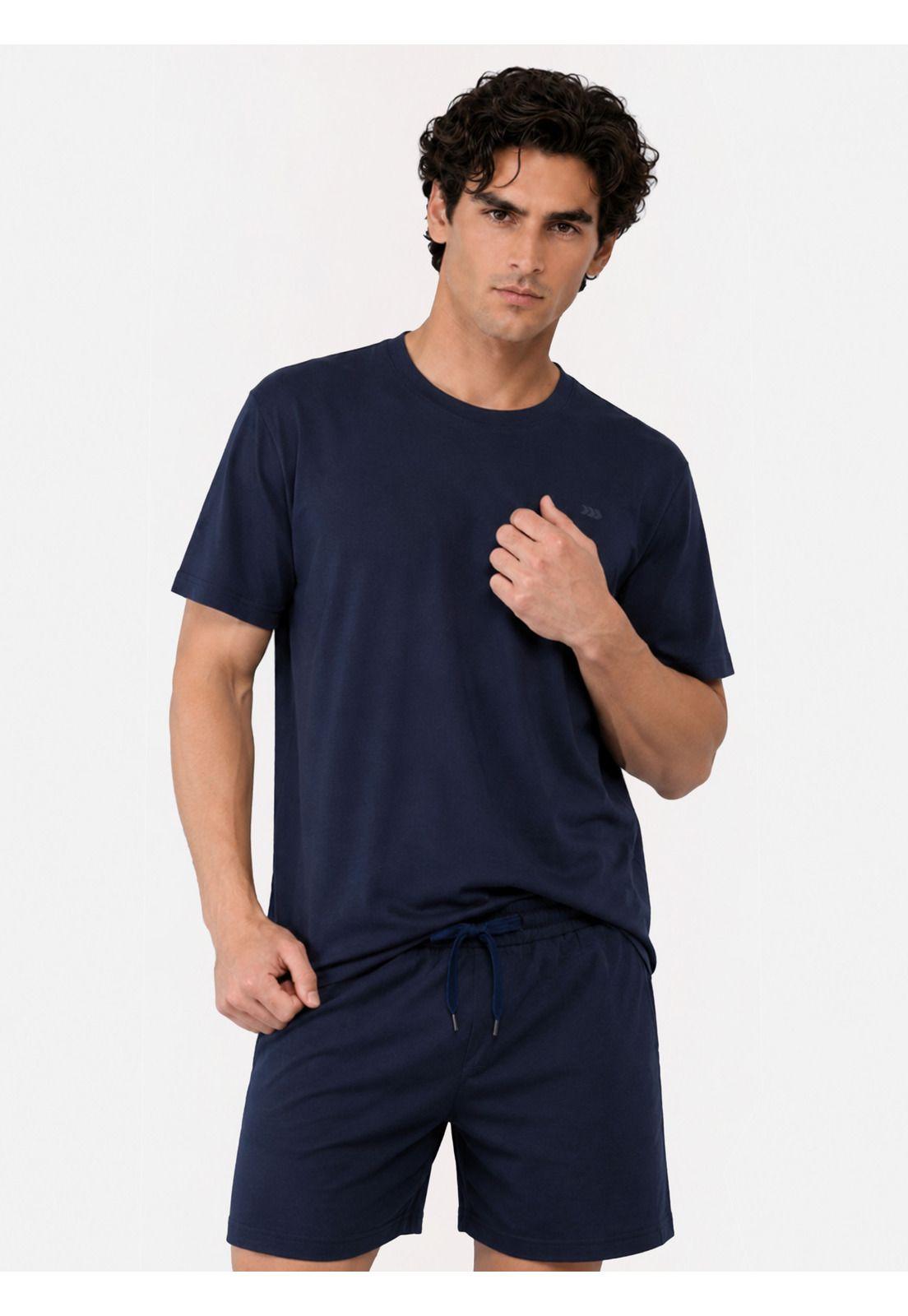 Pijama Corto Cuello Redondo Regular Fit Azul Arrow P1V3402AZ-0
