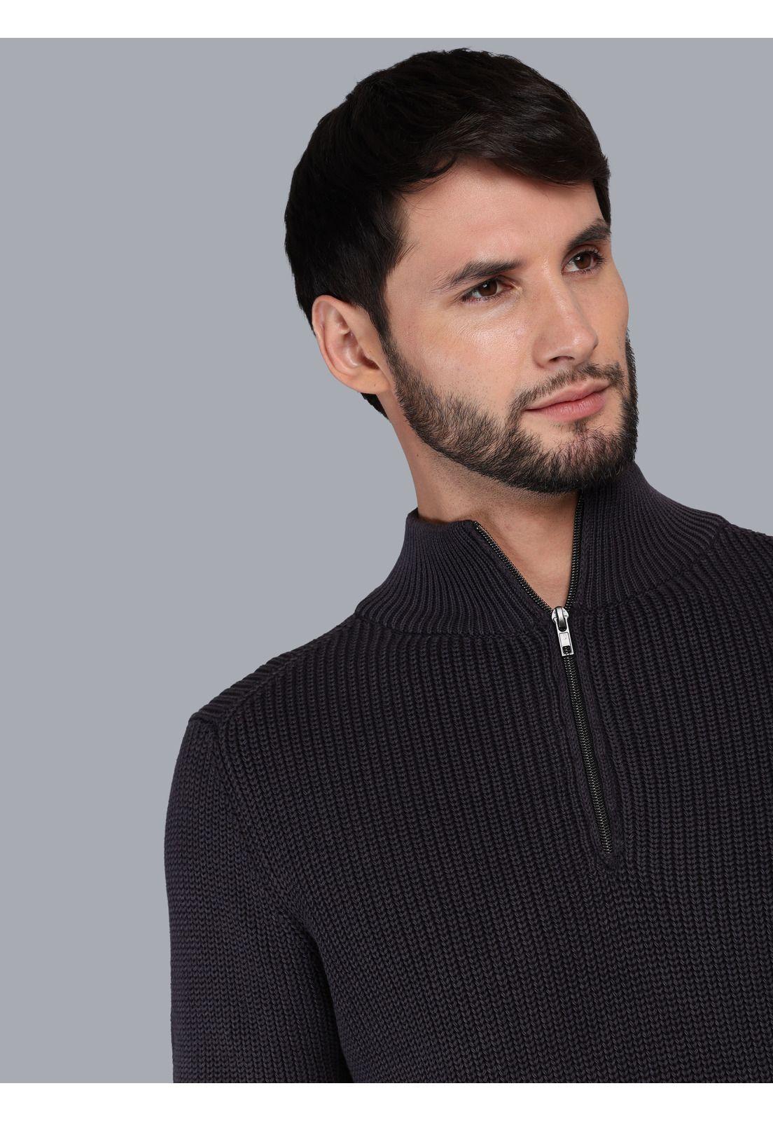 Sweater Stone Wash Regular Fit Negro Arrow SW33076NE-2