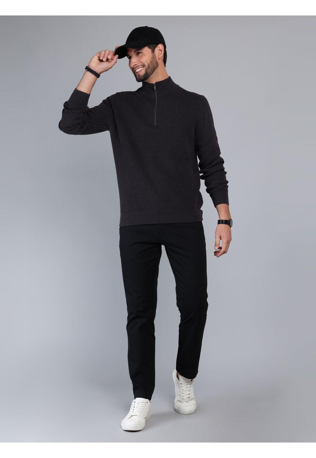 Sweater Stone Wash Regular Fit Negro Arrow SW33076NE-3