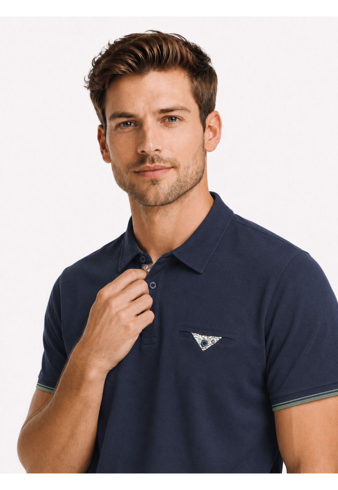 Polera Pique Regular Fit Azul Arrow PO34039AZ-2