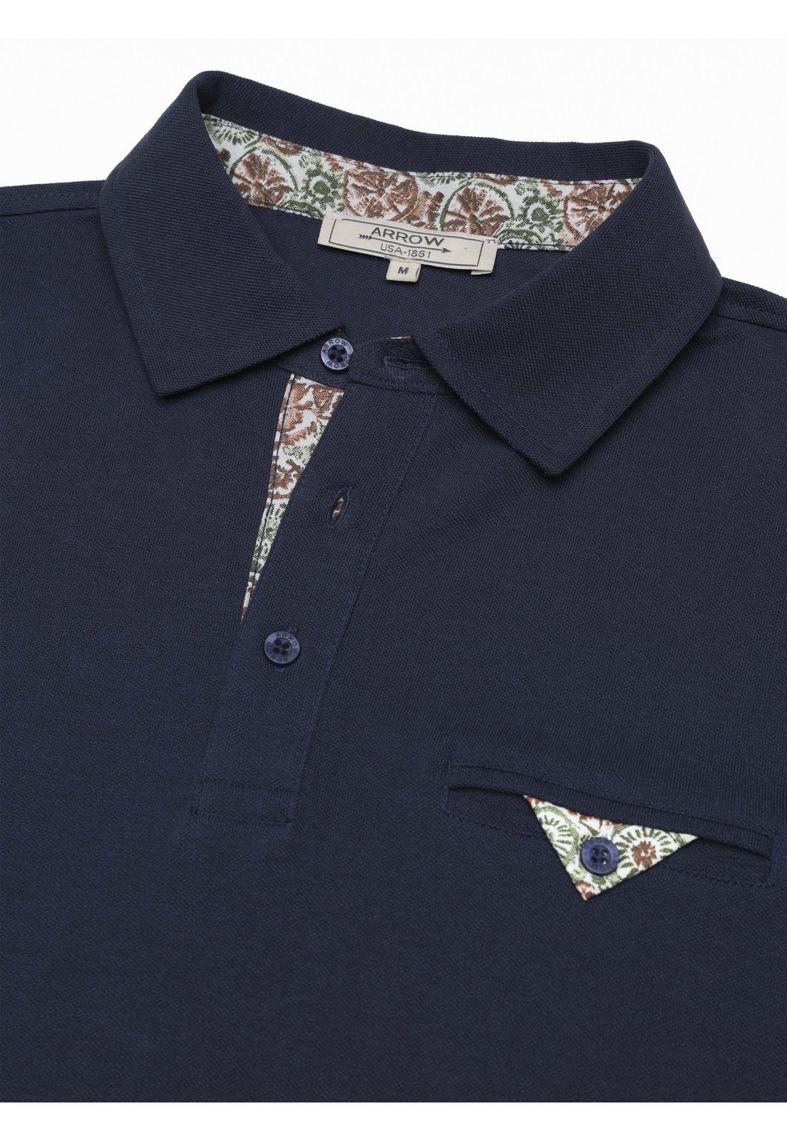 Polera Pique Regular Fit Azul Arrow PO34039AZ-4