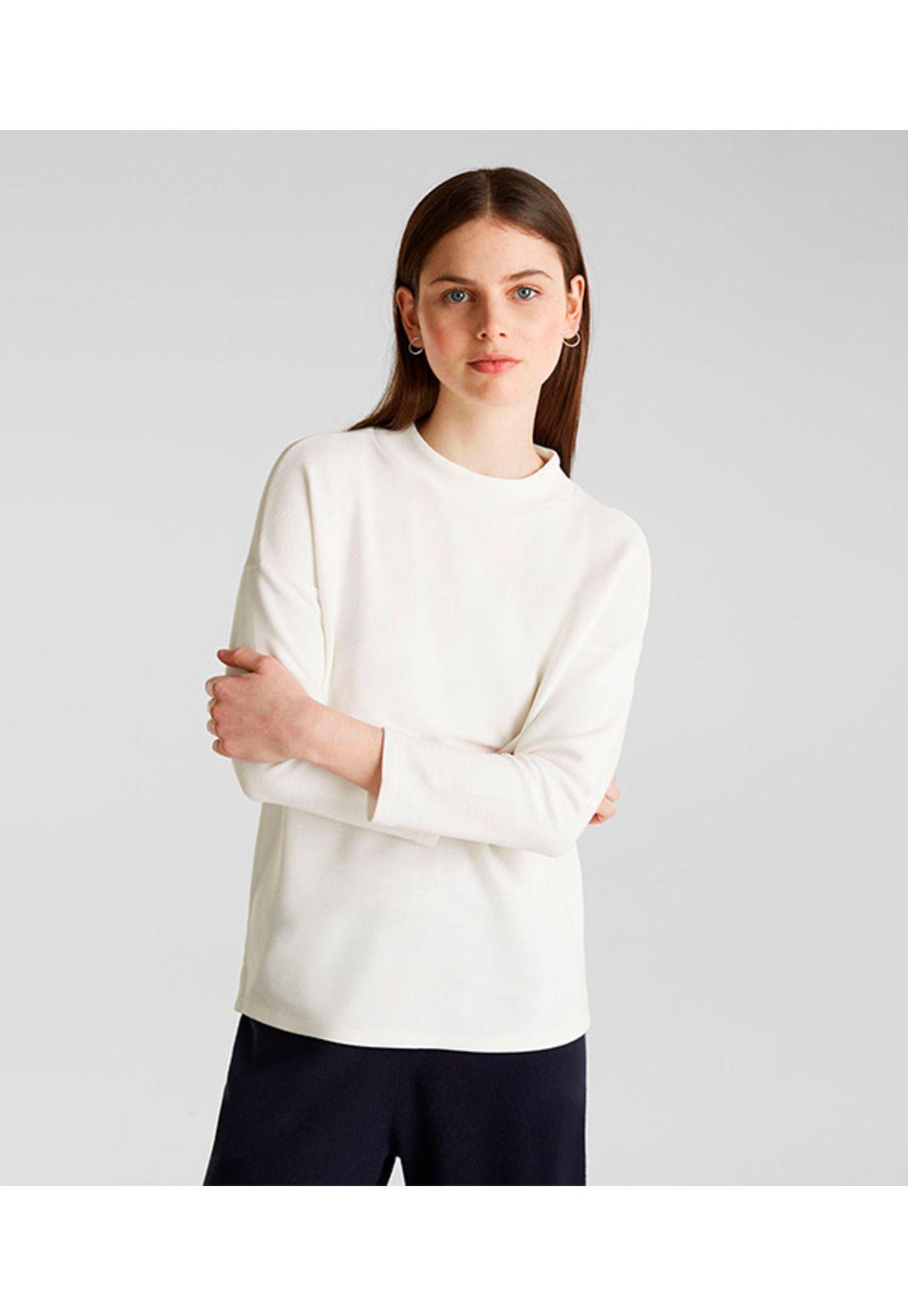 Sweater canalé cuello mao-0
