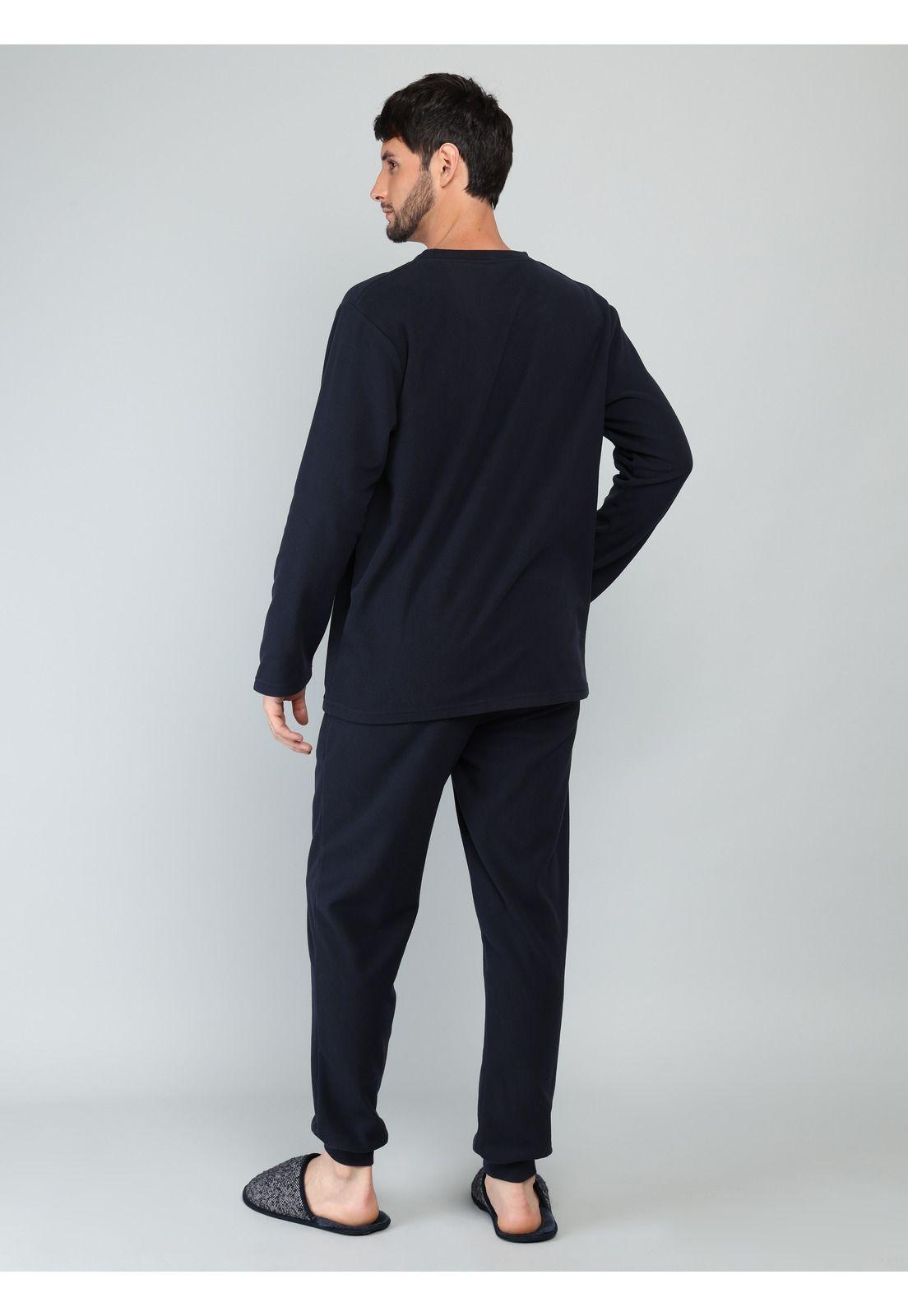 Pijama Largo Polar Regular Fit Azul Arrow P1I3308AZ-3