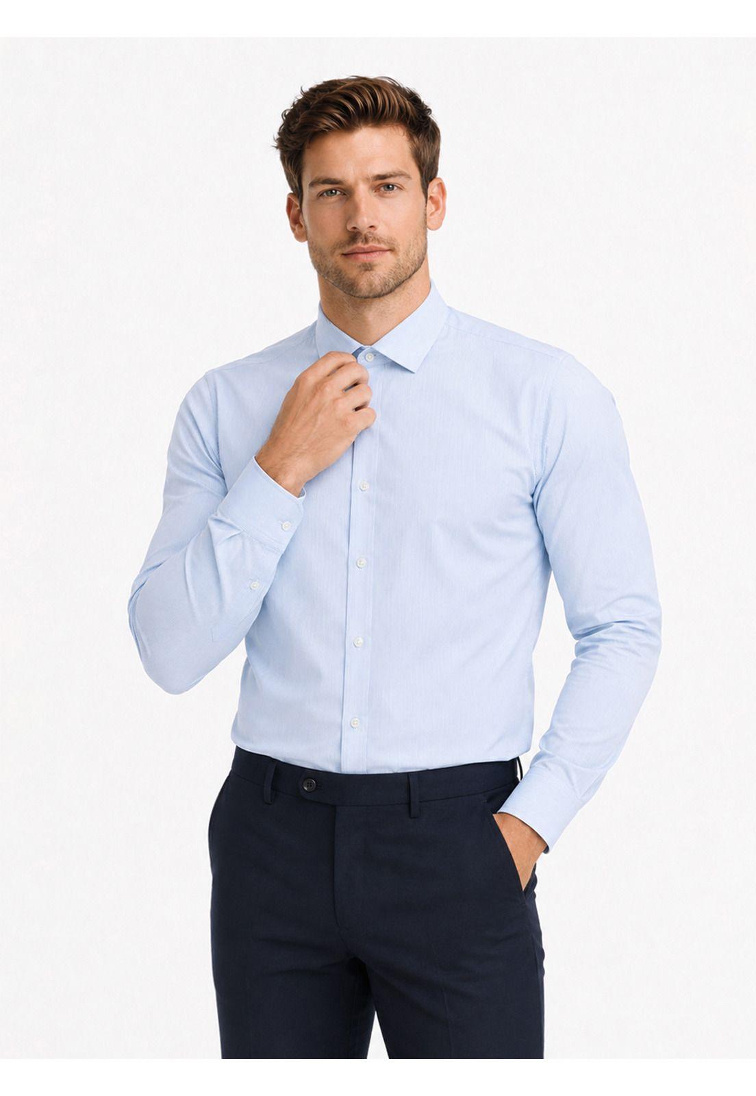 Camisa Formal Rayas Non Iron Tailored Fit Celeste Arrow ARM0490CE-0