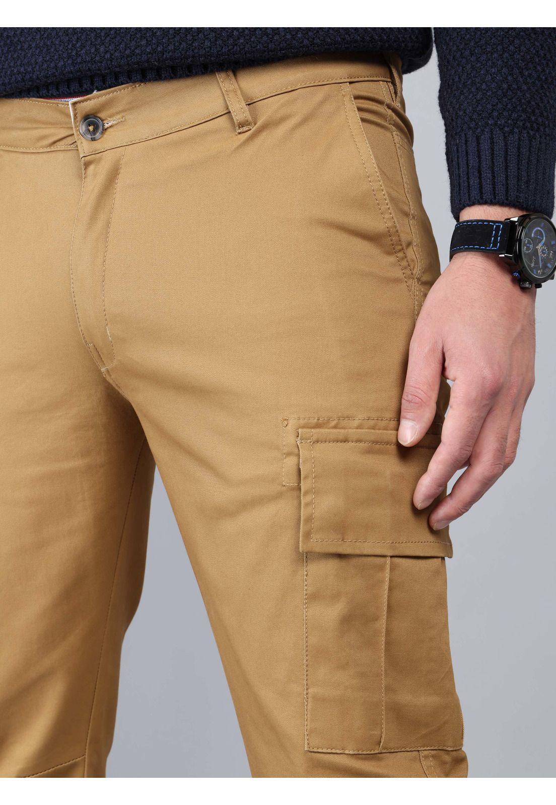 Pantalón Cargo Spandex Regular Fit Camel Soviet SCIB101TA-2