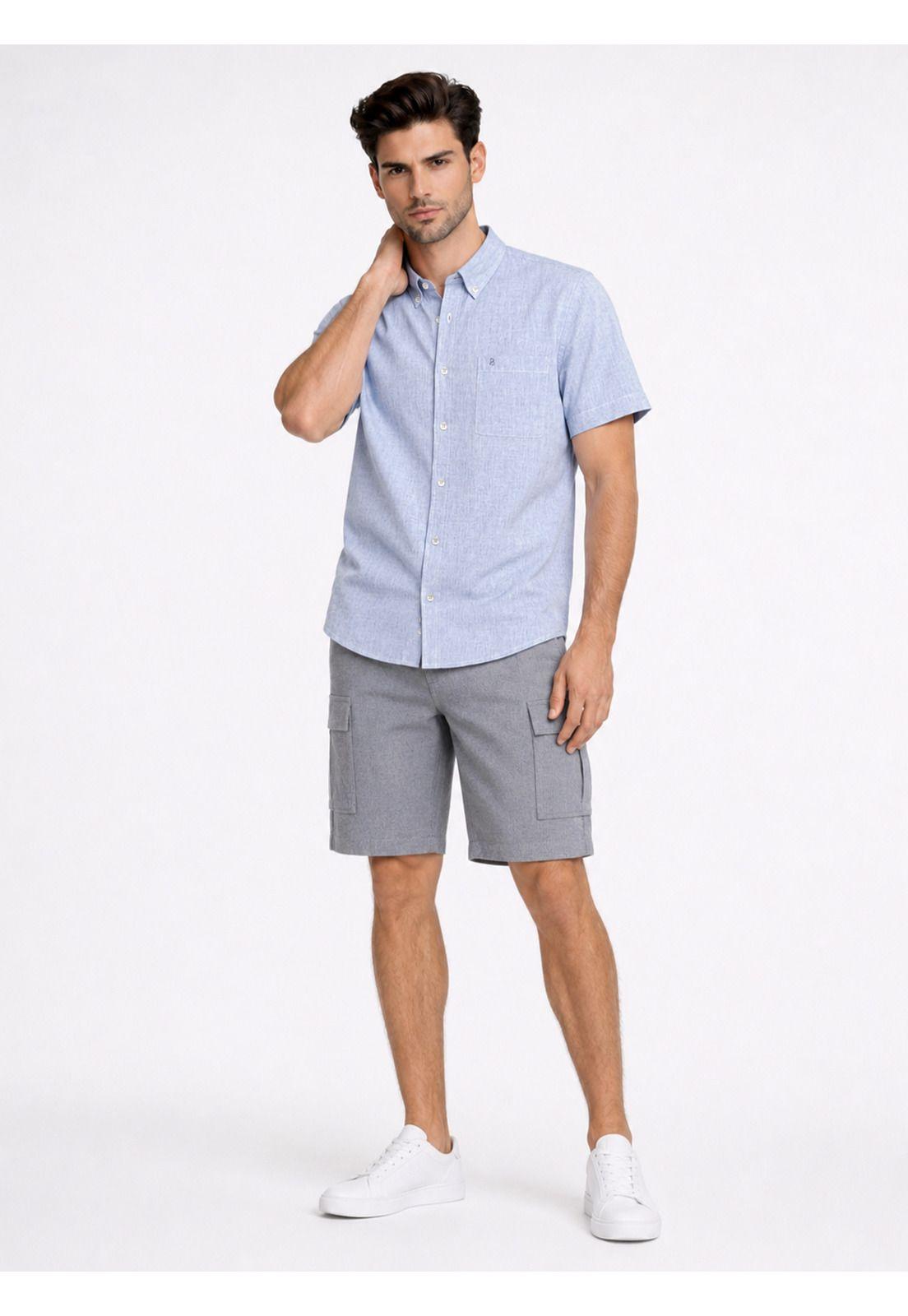 Camisa Lino-Algodón Regular Fit Azul Piero Butti PBDVF63AZ-3