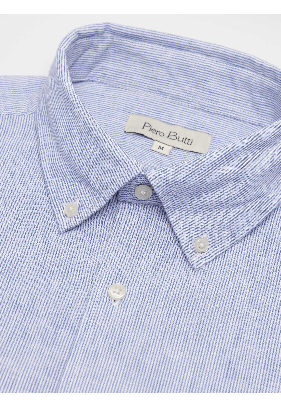 Camisa Lino-Algodón Regular Fit Azul Piero Butti PBDVF63AZ-4