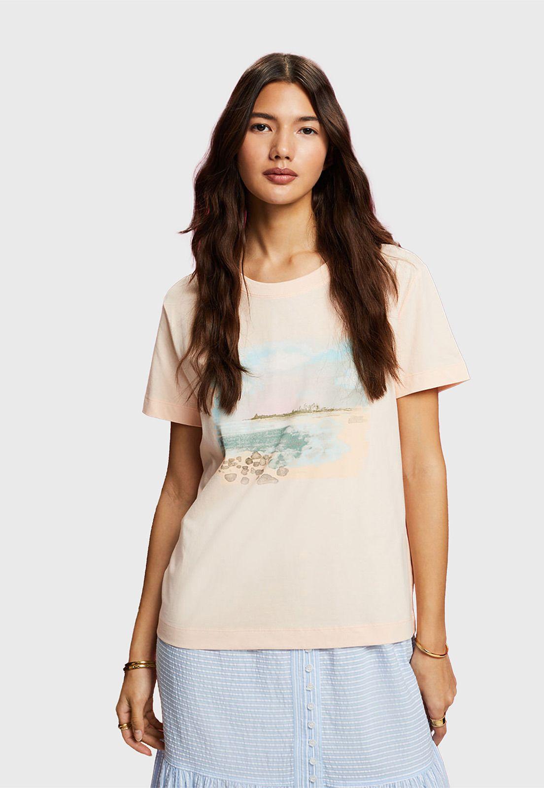 Polera Manga Corta Mujer Esprit Naranja-0