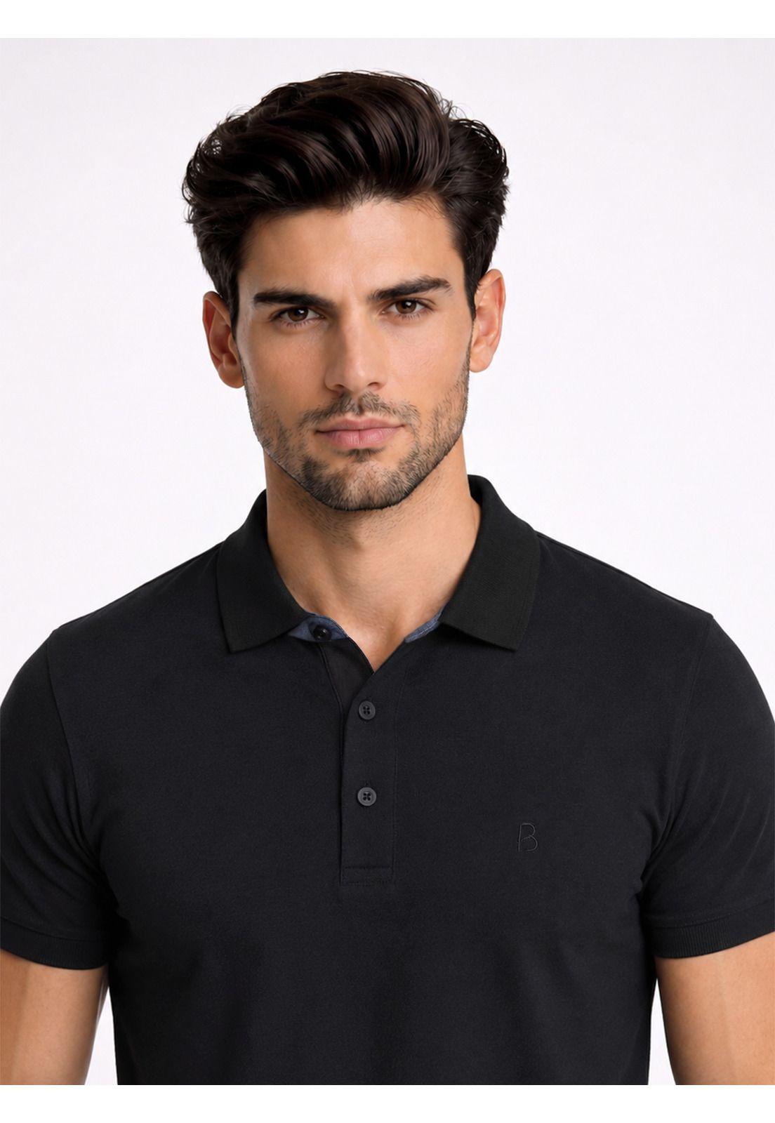 Polera Pique Regular Fit Negro Piero Butti PBDVK50NE-2