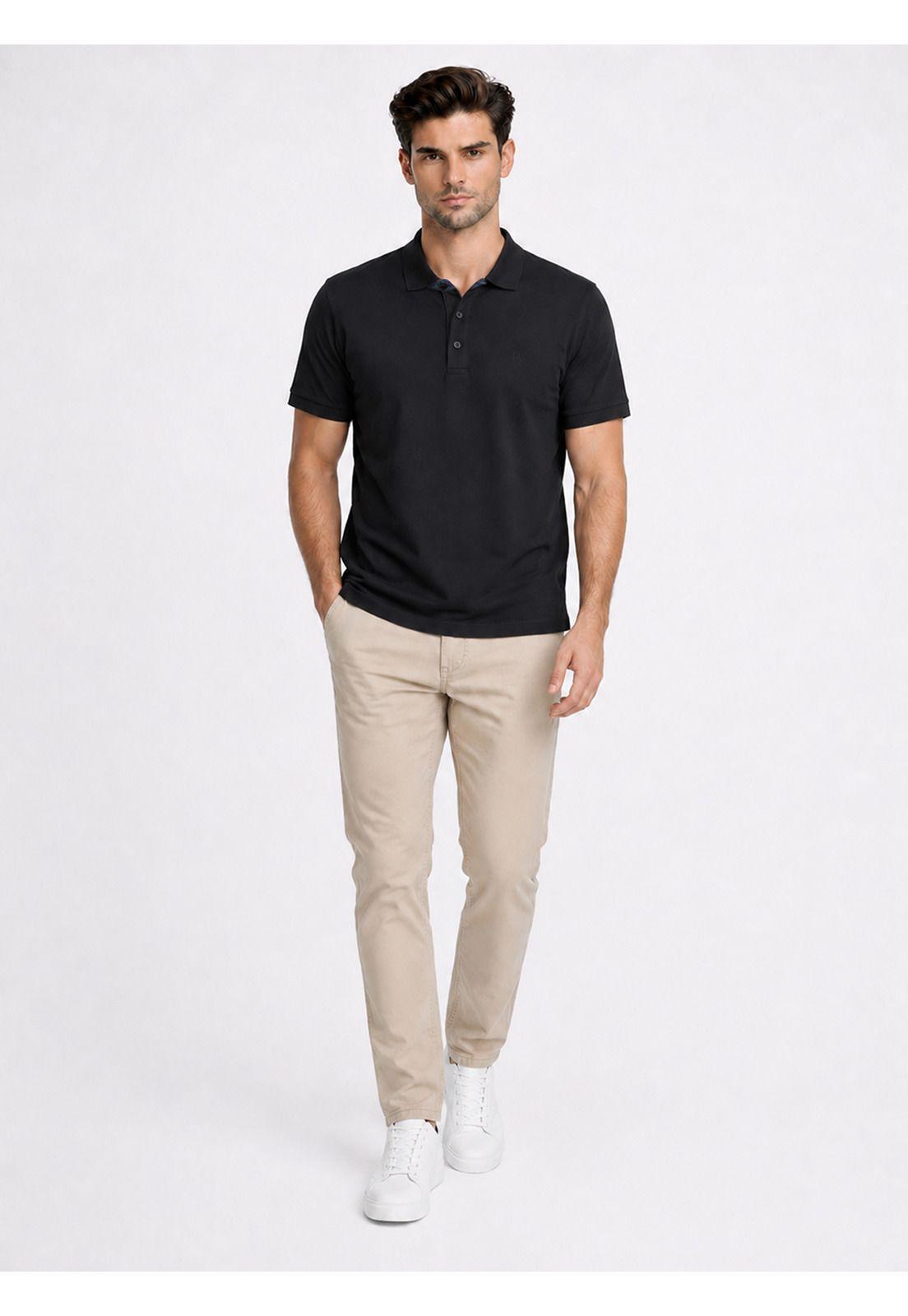 Polera Pique Regular Fit Negro Piero Butti PBDVK50NE-3