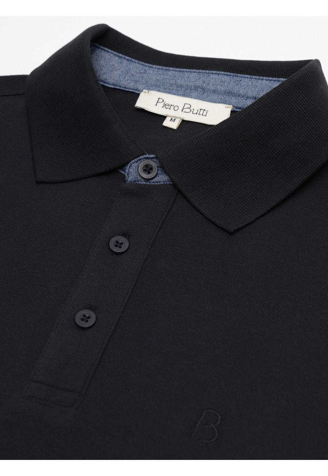 Polera Pique Regular Fit Negro Piero Butti PBDVK50NE-4
