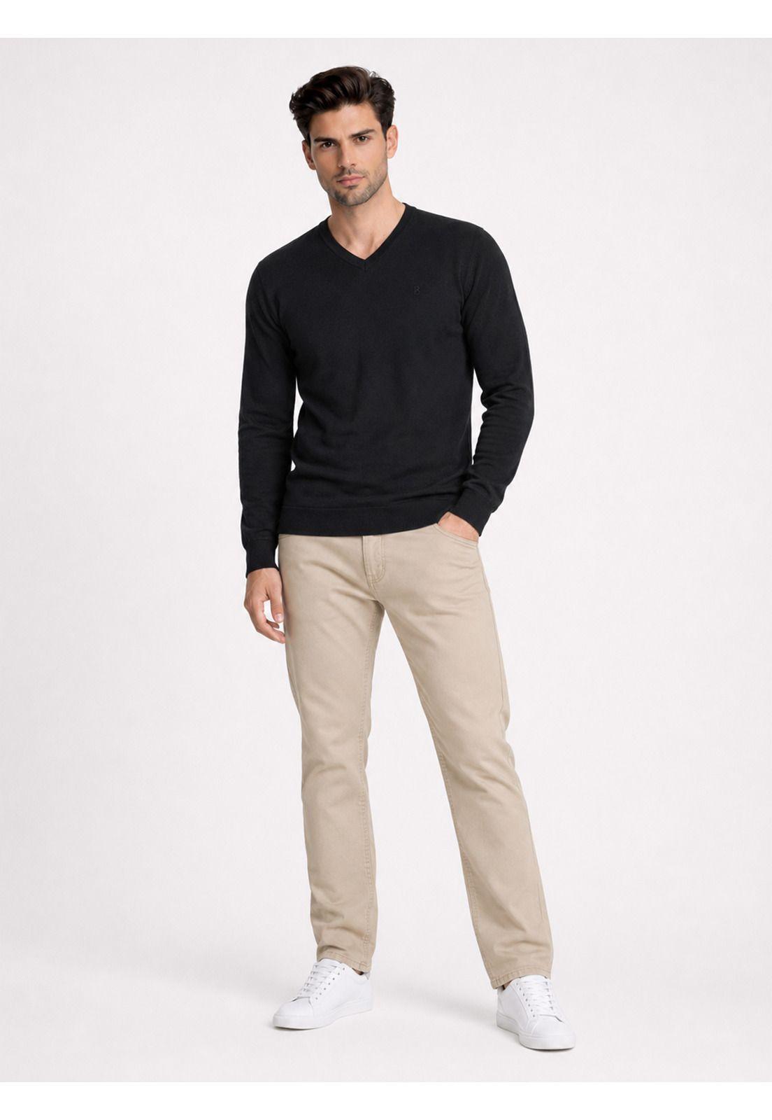 Sweater Cuello V Regular Fit Negro Piero Butti PBDVI20NE-3