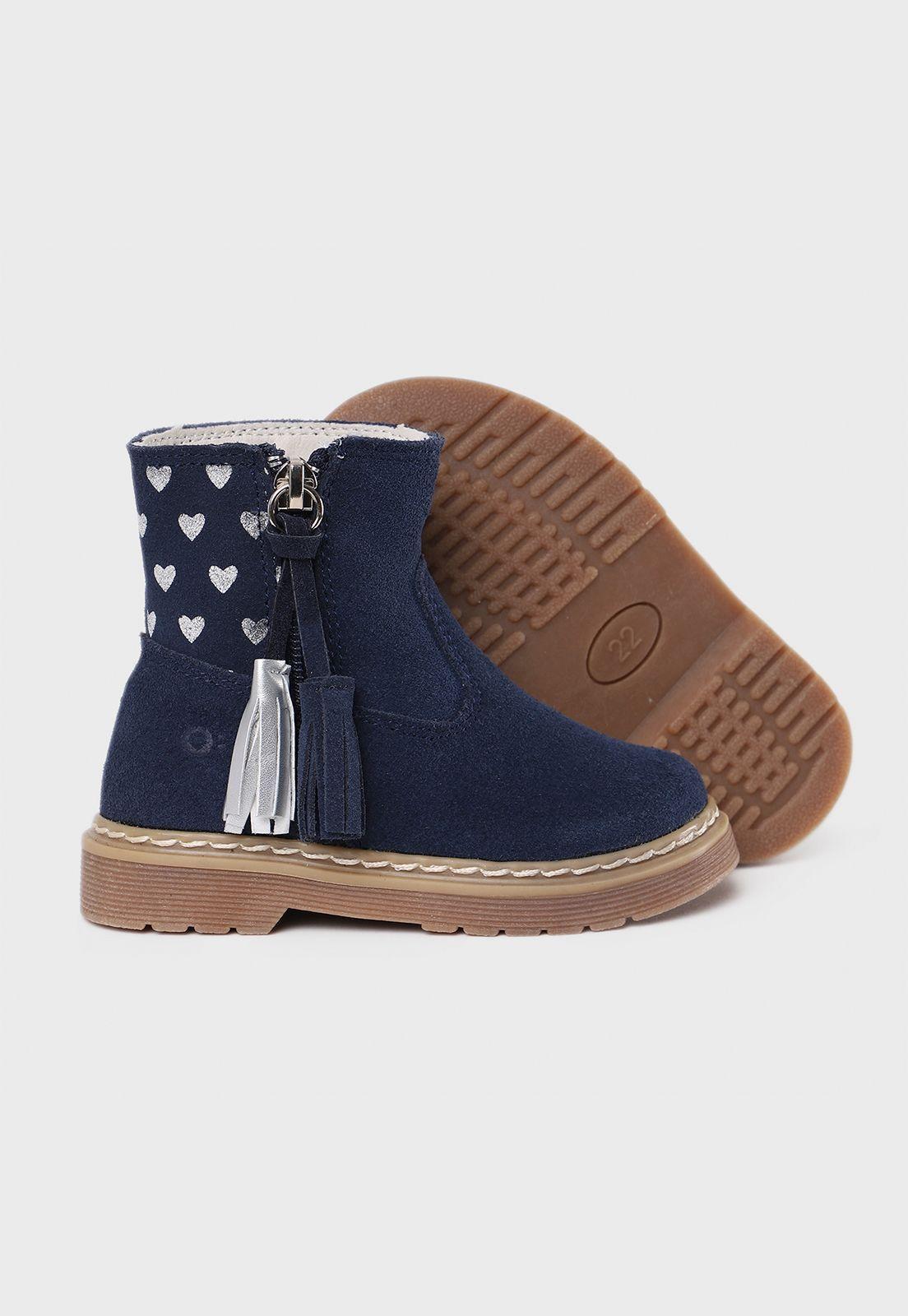 Bota Con Capellada De Cuero Niña Osito-0