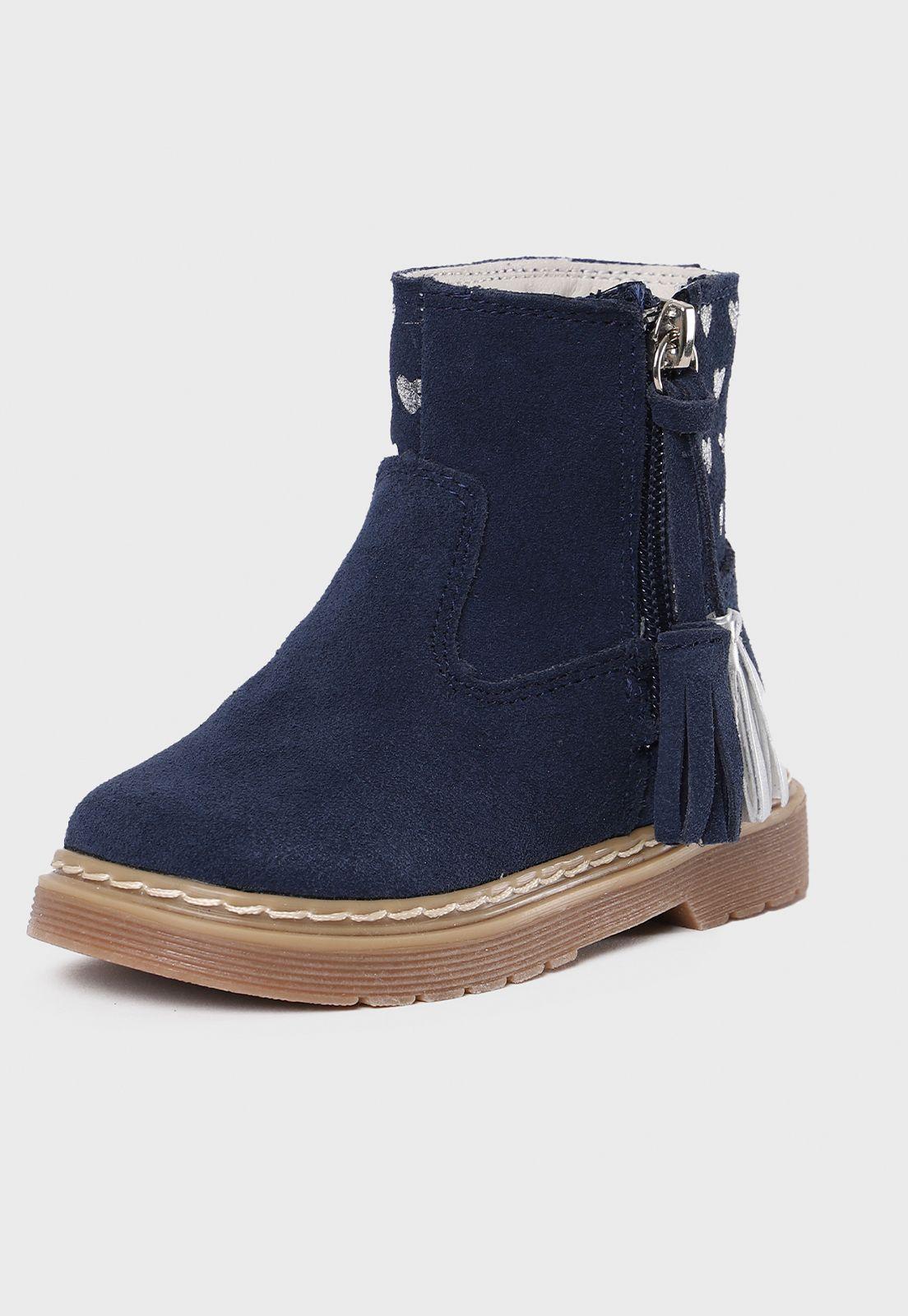 Bota Con Capellada De Cuero Niña Osito-1