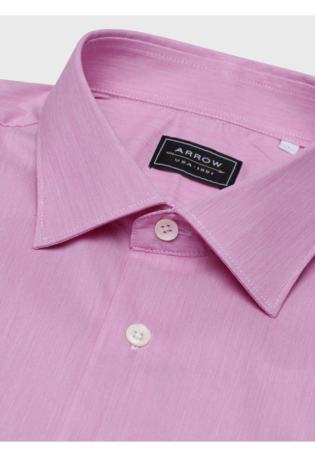 Camisa Lisa Spandex Slim Fit Fucsia Arrow CMI3411FU-4