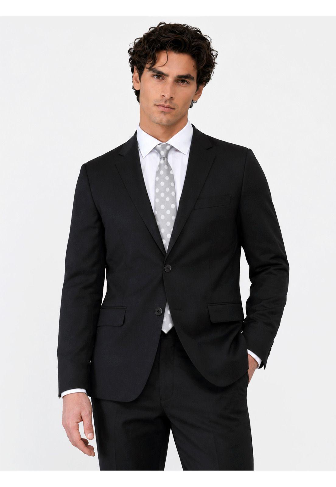 Traje Lana Texturado Tailored Fit Negro Arrow AM3403NE-2