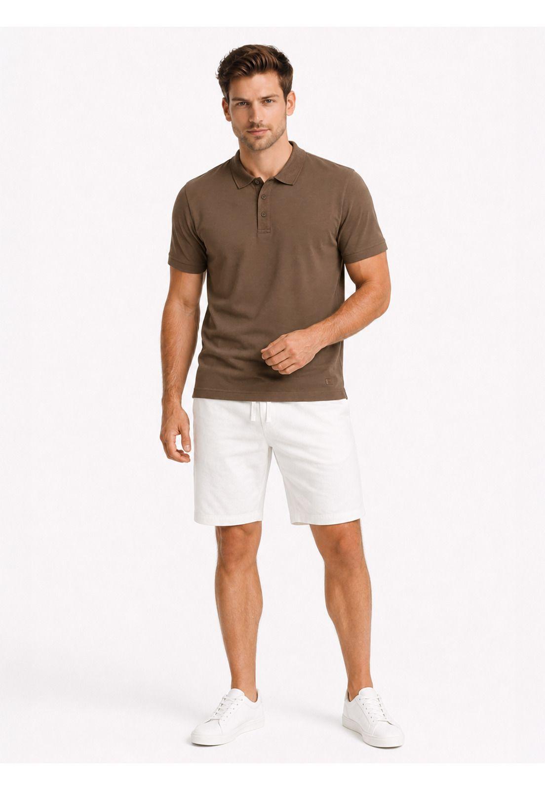 Polera Stone Wash Regular Fit Café Arrow PO34032CA-3