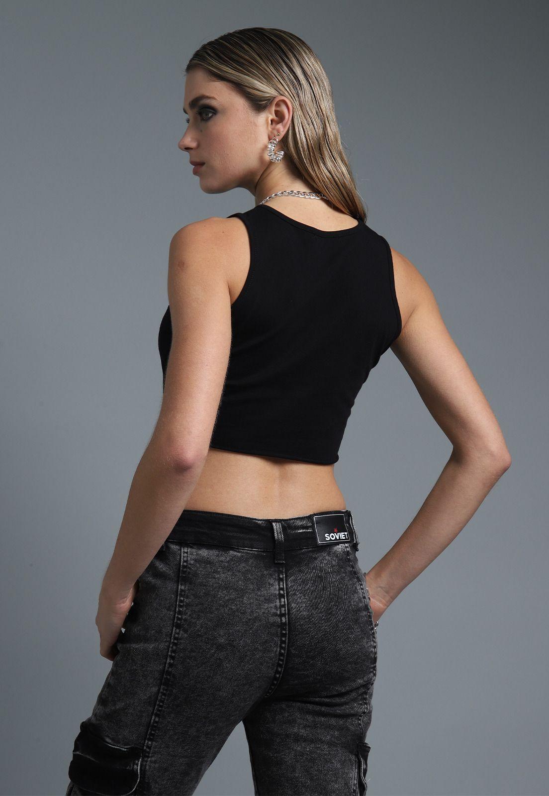 Polera Top Sin Manga Mujer Soviet SPO1623NE-3