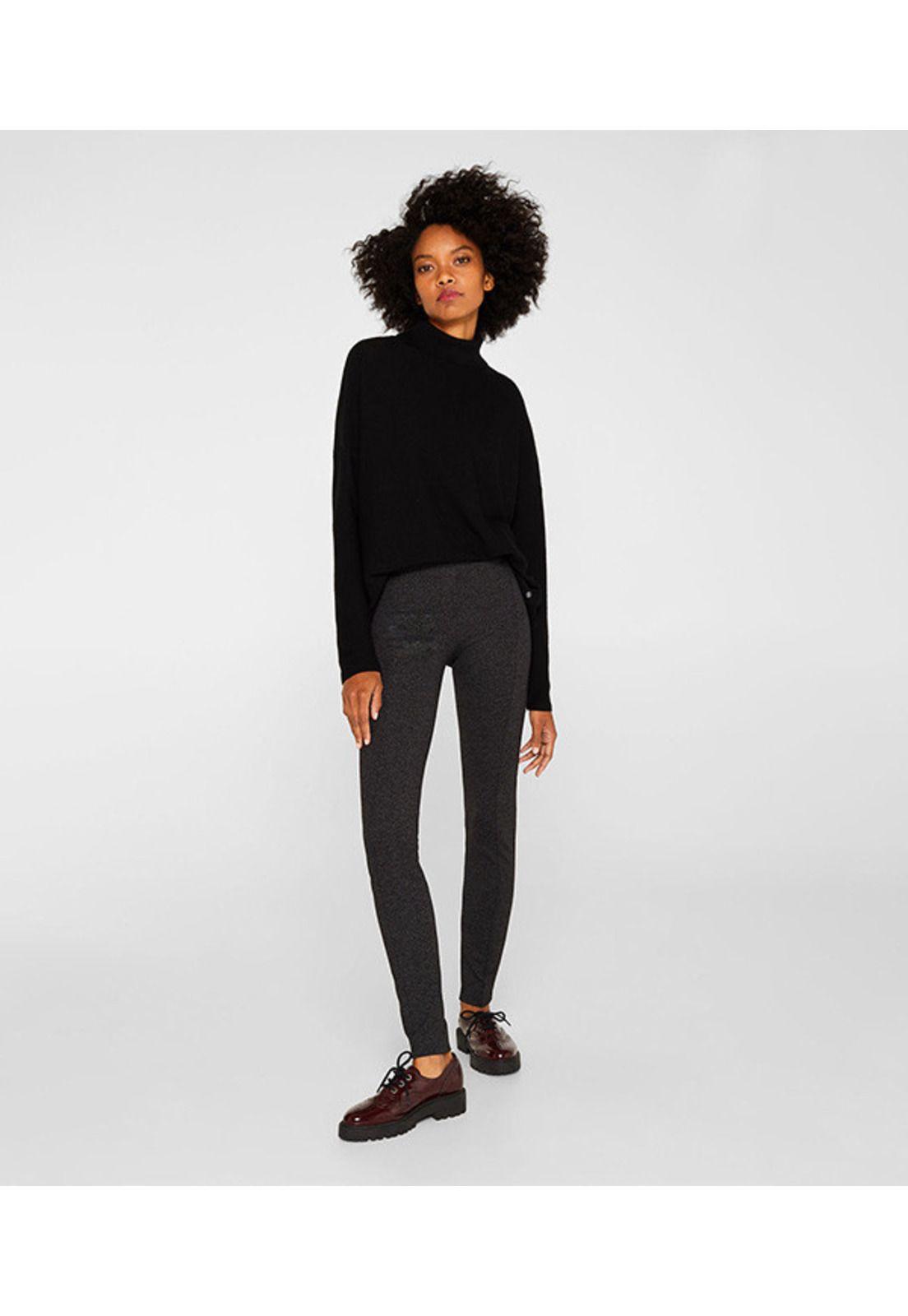 Treggings con efecto jaspeado en blanco y negro-0