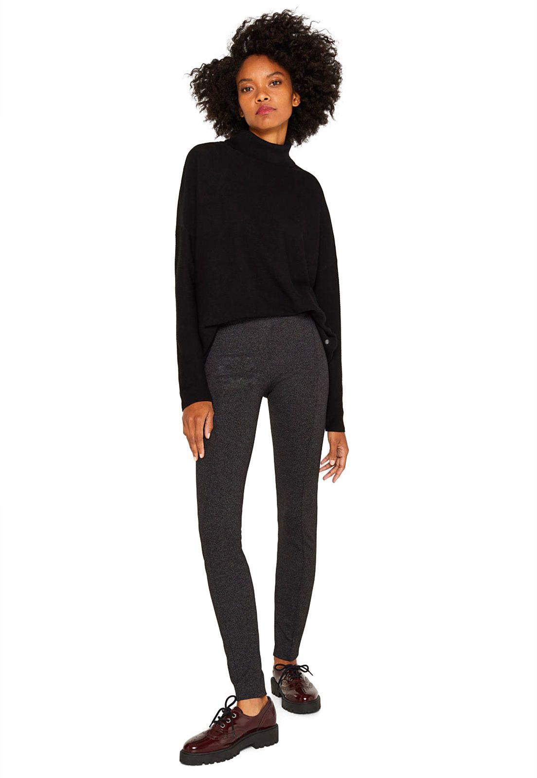 Treggings con efecto jaspeado en blanco y negro-8