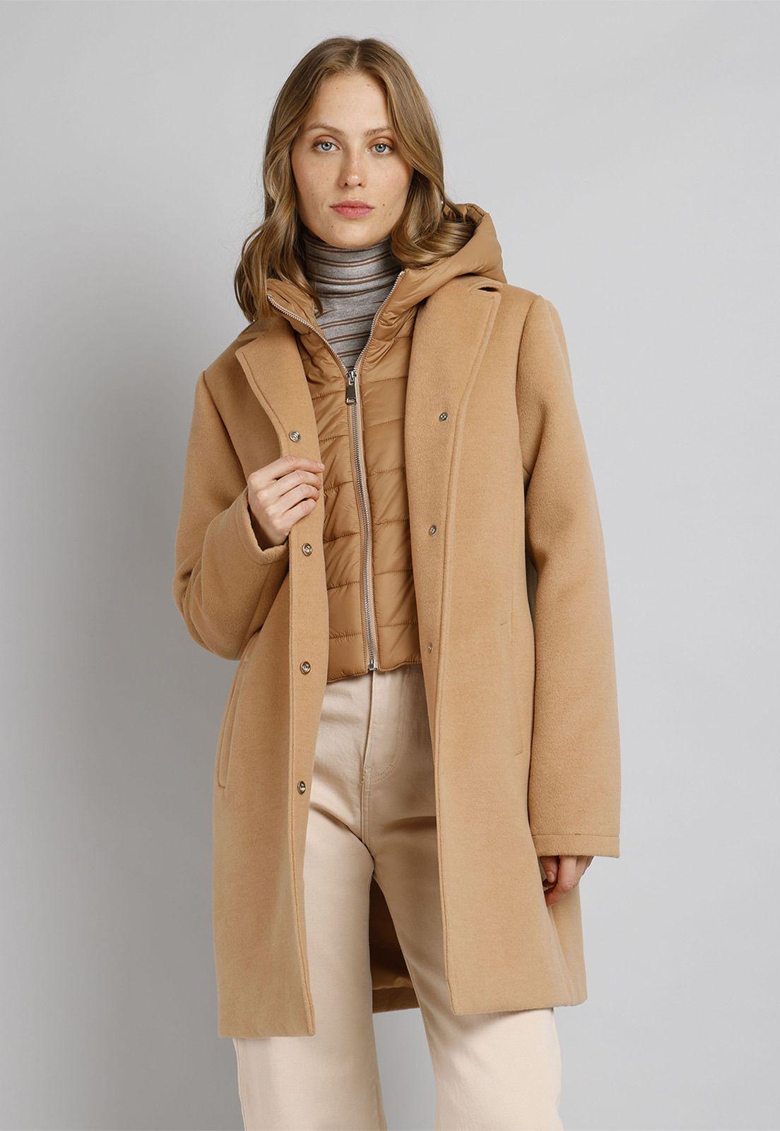 Abrigo de Paño con capucha desmontable Mujer Esprit C000867-4