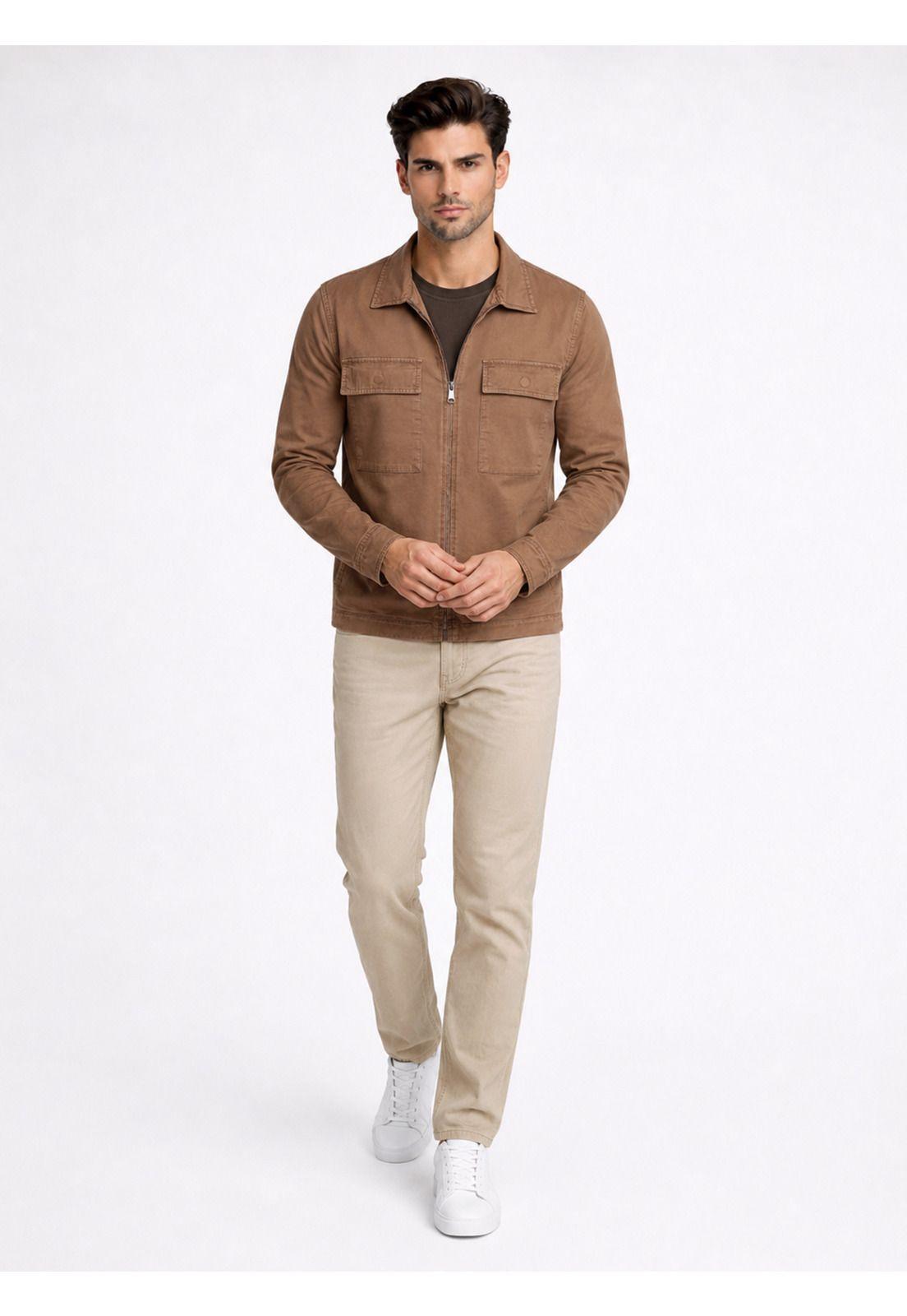 Chaqueta Stone Wash Regular Fit Taupe Piero Butti PBDVG30TA-3