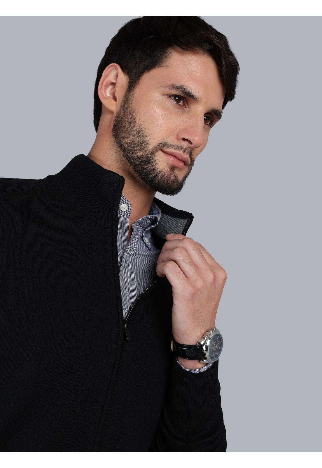 Sweater Cuello Alto Regular Fit Negro Arrow SW33004NE-2