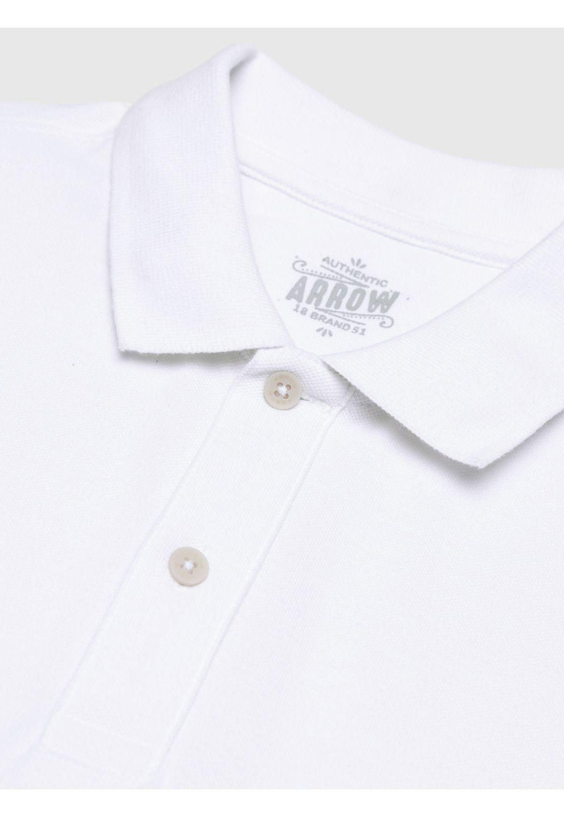 Polera Pique Regular Fit Blanco Arrow PO34030BL-4
