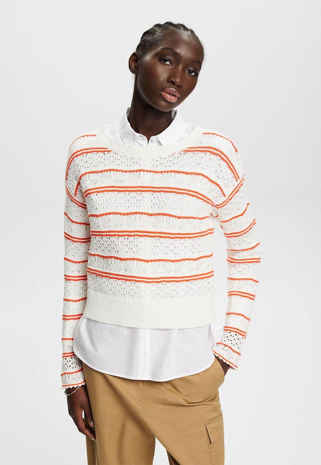 Sweater Texturizado A Rayas Mujer Esprit Azul marino-0