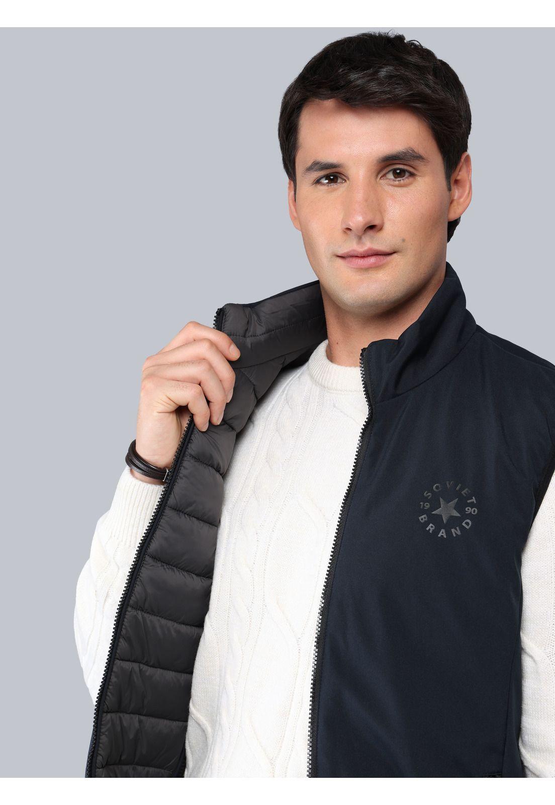 Chaqueta Sin mangas Reversible Azul Marino Soviet SCIG095NB-2