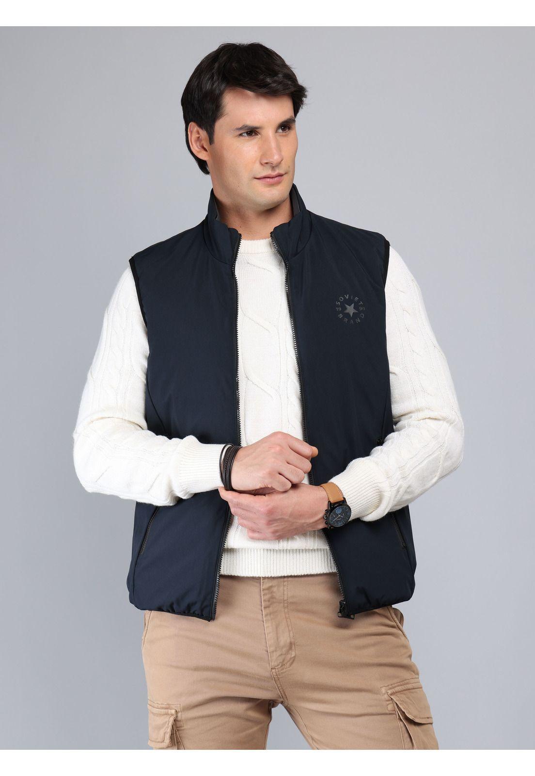 Chaqueta Sin mangas Reversible Azul Marino Soviet SCIG095NB-4