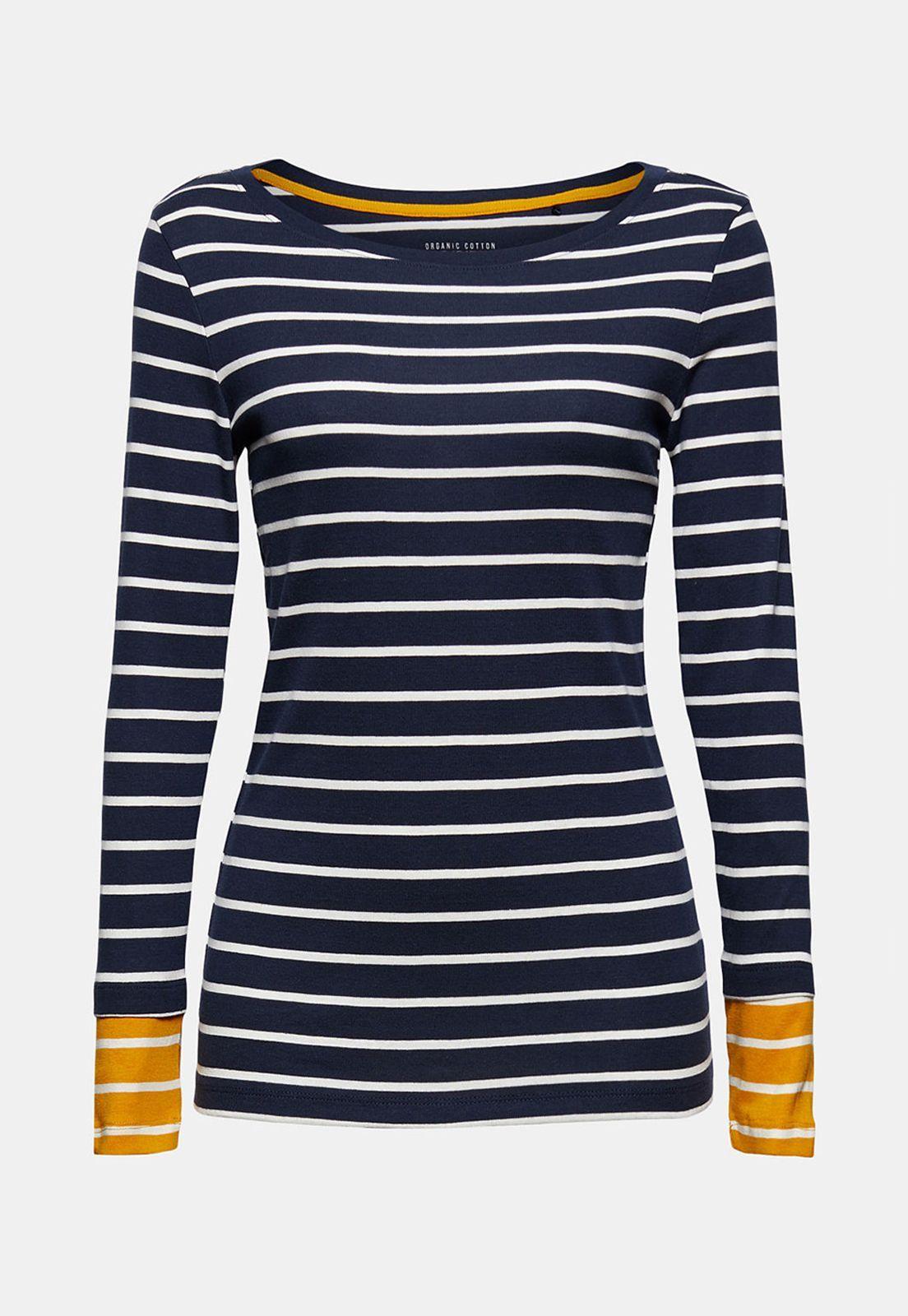 Polera Mujer Manga Larga A Rayas Esprit Azul marino-3