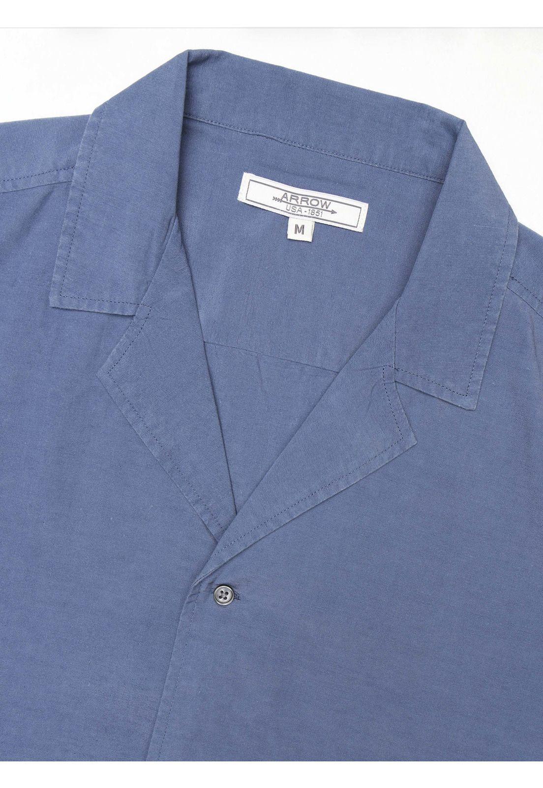 Camisa Lyocell Lino Regular Fit Azul Arrow CM34061AL-4