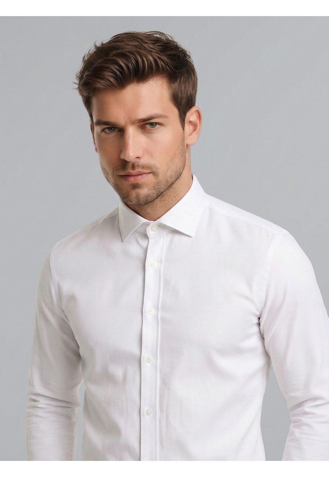 Camisa Formal Texturada Slim Fit Blanco Arrow ARM0542BL-2
