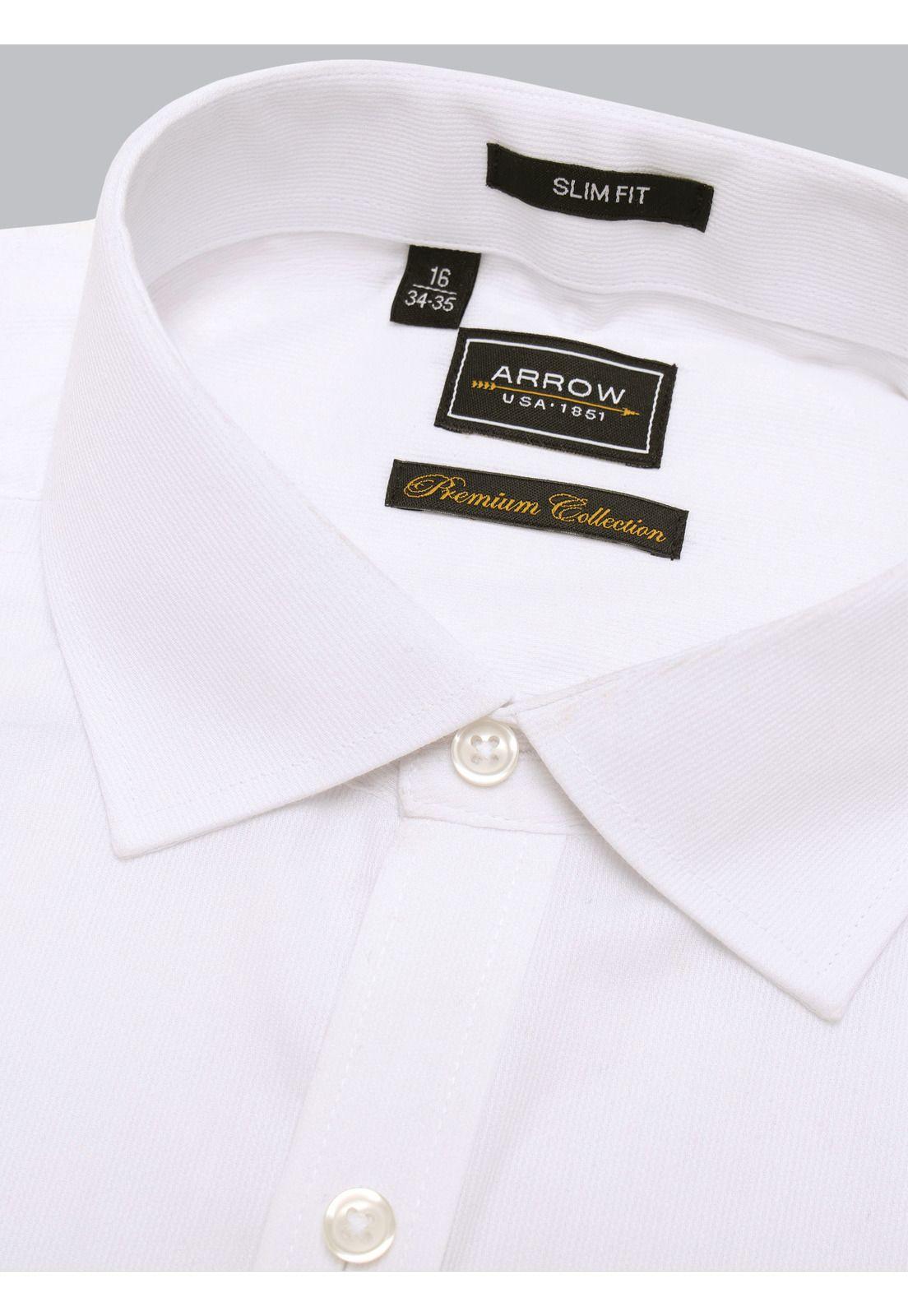 Camisa Formal Texturada Slim Fit Blanco Arrow ARM0542BL-4