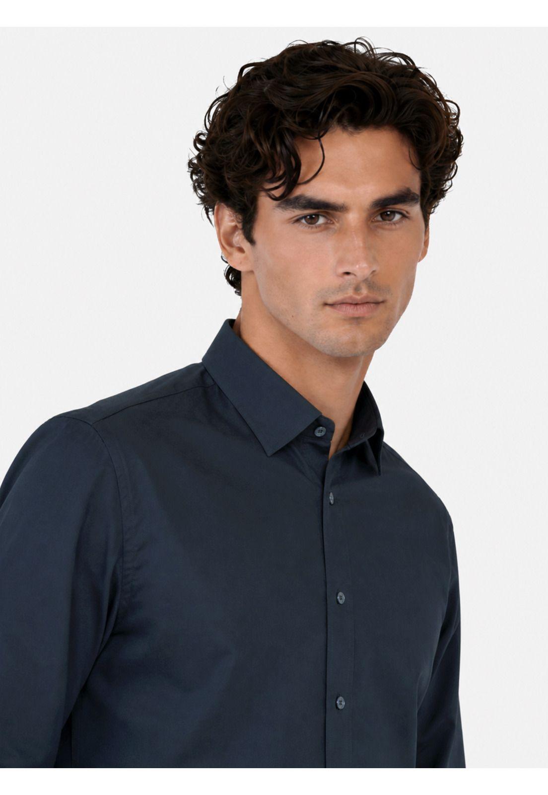 Camisa Formal Spandex Slim Fit Azul Marino Arrow ARM0647NB-3