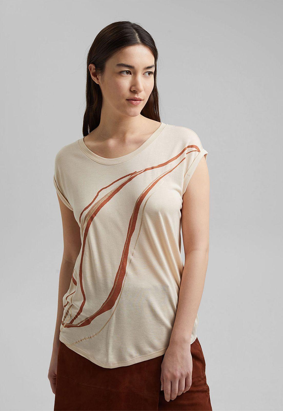 Polera Mujer Manga Corta Estampada  Esprit Azul marino-0