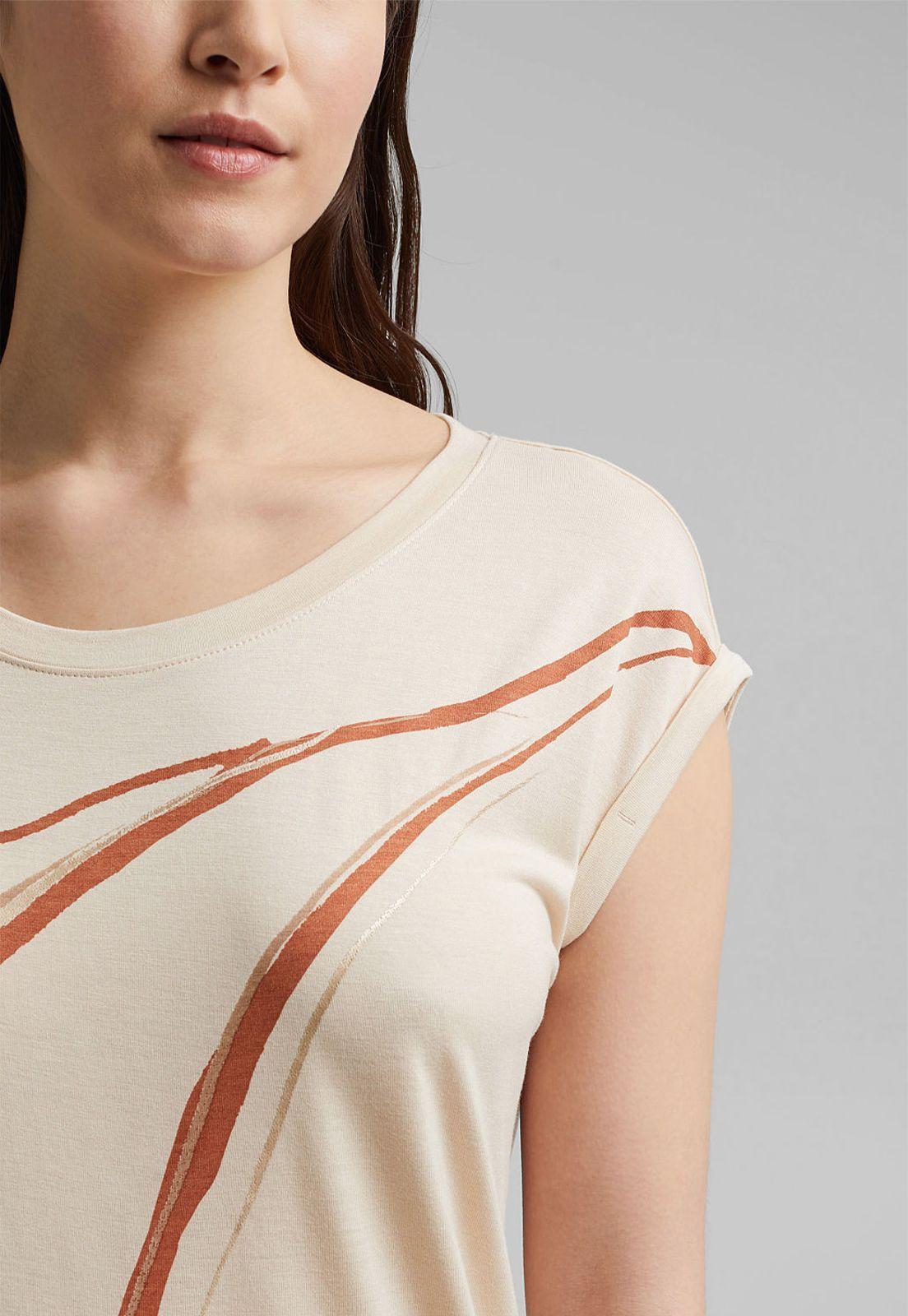 Polera Mujer Manga Corta Estampada  Esprit Azul marino-2