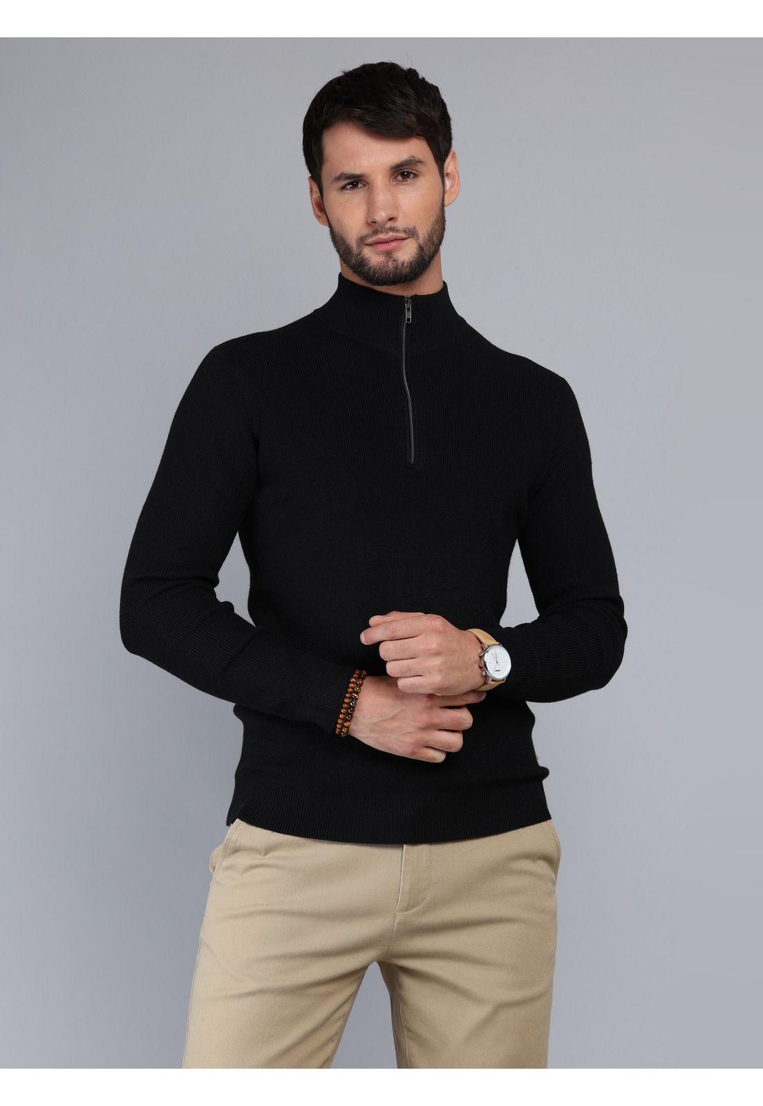 Sweater Cuello Alto Regular Fit Negro Arrow SW3350RNE-0