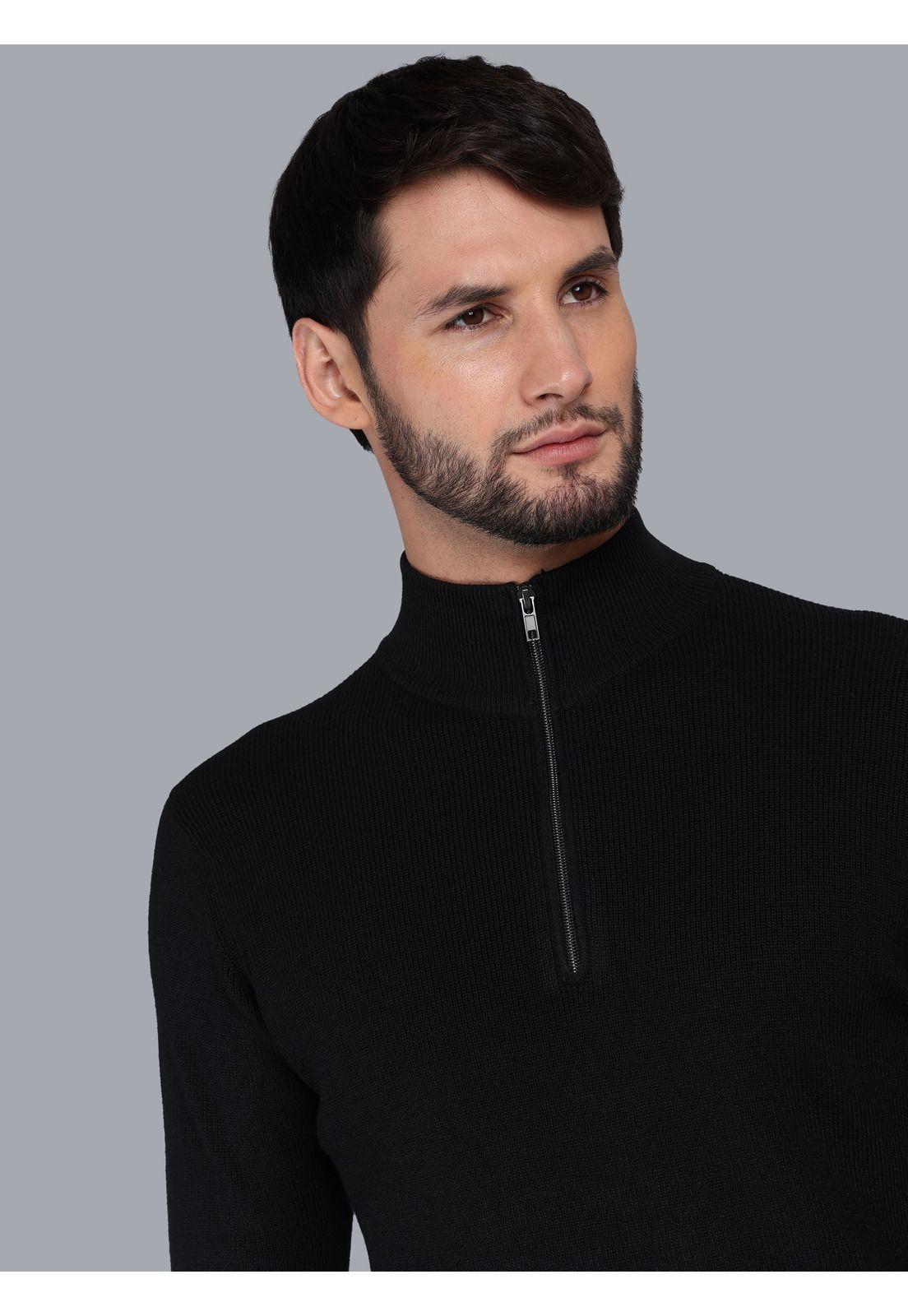 Sweater Cuello Alto Regular Fit Negro Arrow SW3350RNE-2